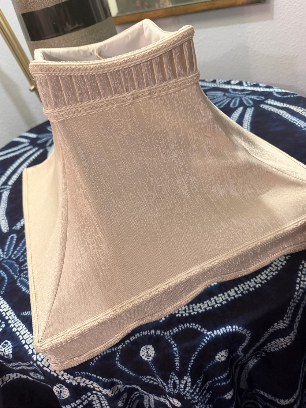 Royal Designs Vtg Beige Decorative Lamp Shade Cover - with Elegant Neck Detail